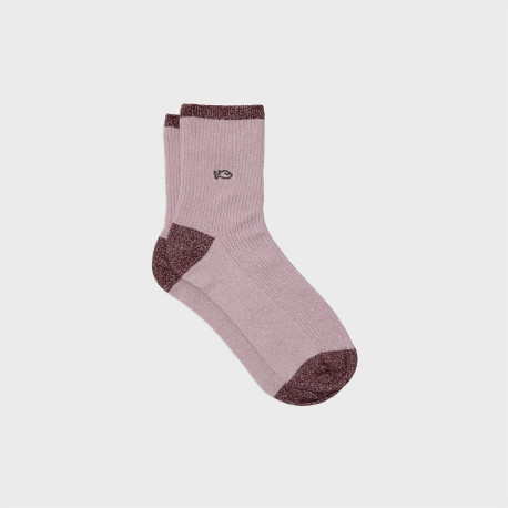 Chaussettes Vintage pailletées - Rose - Taille 37/40