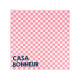 Serviette de table - Damier strawberry "Casa bonheur"