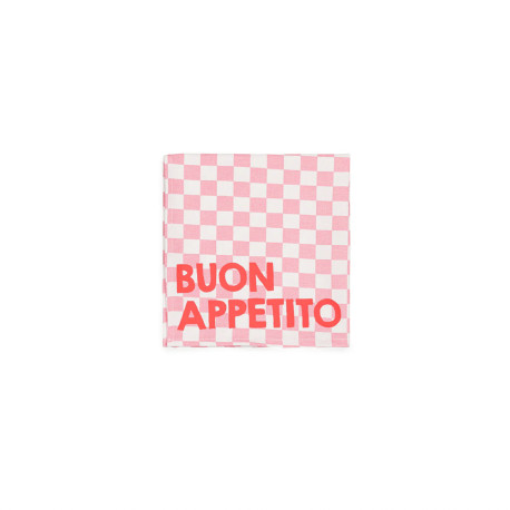 Serviette de table - Damier strawberry "Buon appetito"