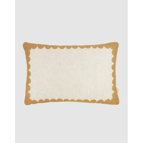 Coussin rectangulaire - Contour moutarde 