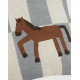 Coussin rectangulaire - Carreaux bleu avec cheval