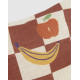 Coussin rectangulaire - Bordeaux avec fruits