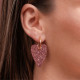 Boucles d'oreilles coeur - Champagne rosé