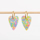 Boucles d'oreilles coeur - Bubble gum