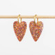 Boucles d'oreilles coeur mix - Orange/parme