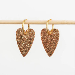 Boucles d'oreilles coeur - Champagne