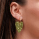 Boucles d'oreilles coeur - Verte