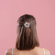 Barrette ronde fleur - Mix bleu