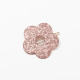 Barrette ronde fleur - Champagne rosé