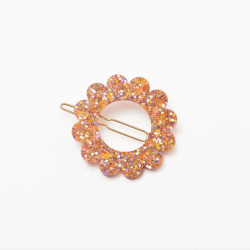 Barrette ronde sunflower - Mix orange