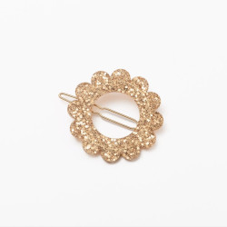 Barrette ronde sunflower - Champagne