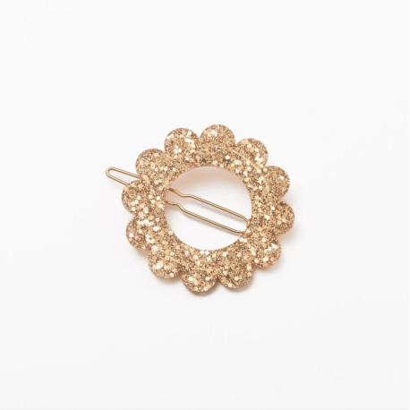 Barrette ronde sunflower - Champagne