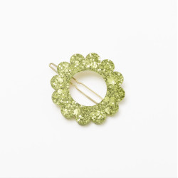 Barrette ronde sunflower - Verte