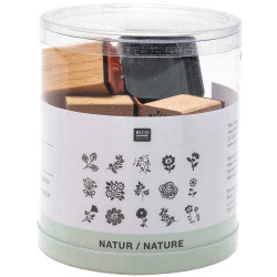 Lit de 15 tampons Nature + encre