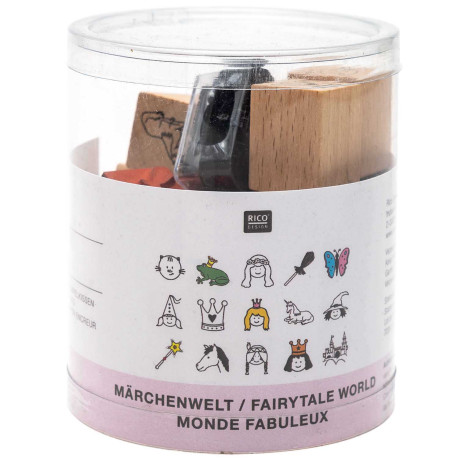 Kit de 15 tampons Monde fabuleux + encre