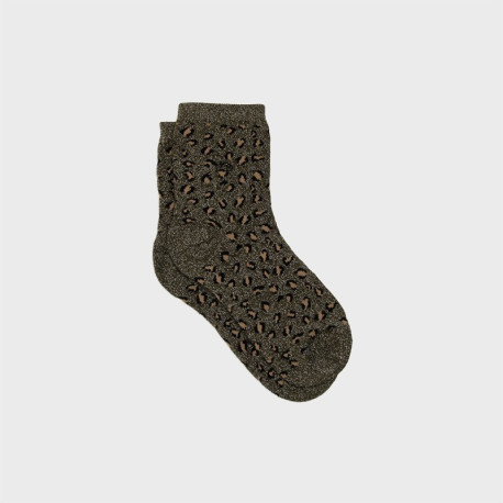 Chaussettes Léopard - Kaki et argent - Taille 37/40