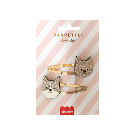 Barrettes cheveux - Chien et chat