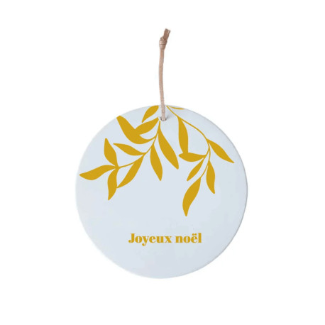 Médaillon Joyeux Noël feuillage doré