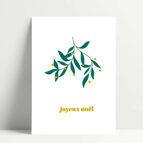 Carte Joyeux Noël - Vert/doré