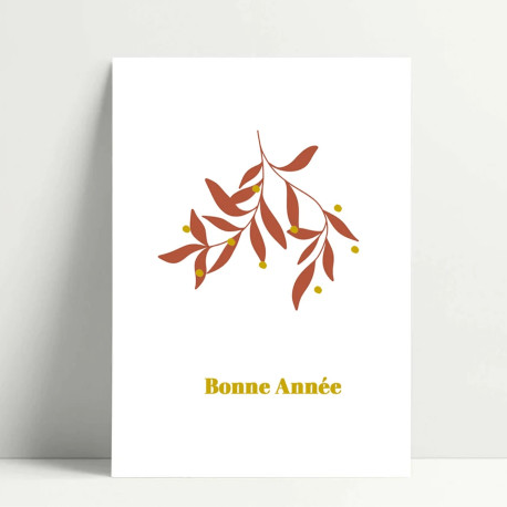 Carte Bonne année - Rouge/doré