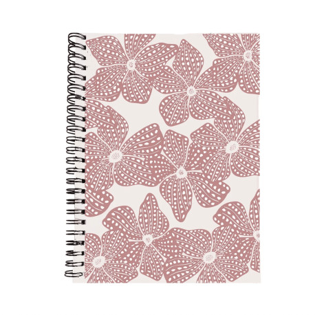 Carnet A5 à spirales - Blooming glittery pink