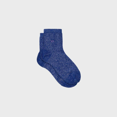 Chaussettes Unies pailletées - Bleu électrique - Taille 37/40