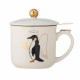 Tasse pingouin Valentin avec couvercle