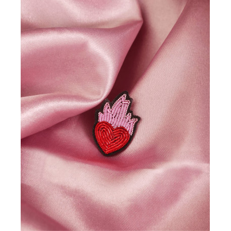 Broche Mini coeur enflammé