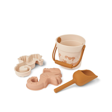 Mini set de plage en silicone - Seahorse / Apple blossom