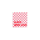 Serviette de table - Damier strawberry "Made with love"