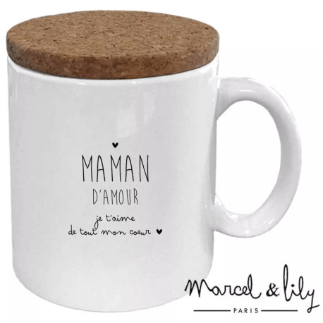 Mug avec couvercle Maman d'amour je t'aime