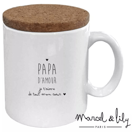 Mug avec couvercle Papa d'amour je t'aime