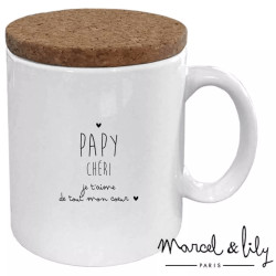 Mug avec couvercle Papy chéri je t'aime