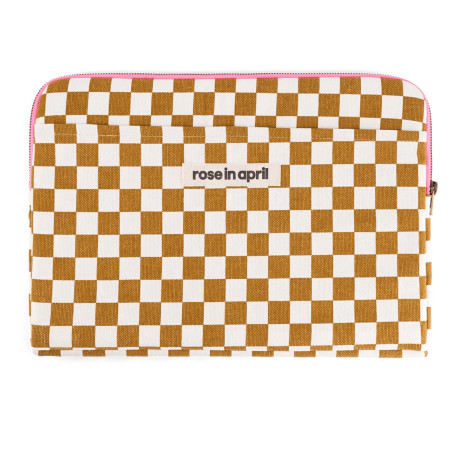 Housse d'ordinateur Octave - Damier caramel