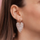 Boucles d'oreilles coeur - Ivoire/champagne