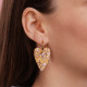 Boucles d'oreilles coeur - Pêche champagne