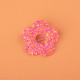 Barrette ronde fleur - Fuchsia orange