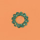Barrette ronde sunflower - Mix vert