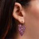 Boucles d'oreilles coeur - Parme/champagne
