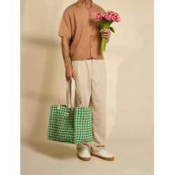 Sac cabas Claude - Vichy vert