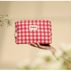 Trousse de toilette Leon - Vichy rose