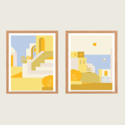 Kit de 2 peintures au numéro 24x30 - Petites ruelles