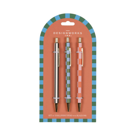 Set de 3 stylos A dopo - Stripes & checks