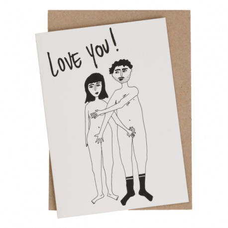 Carte double Love you Couple nu