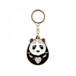 Porte-clés Marraine en or - panda