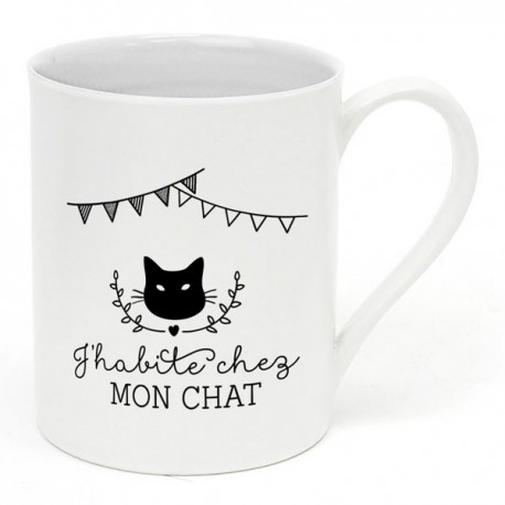 Mug "J'habite chez mon chat"