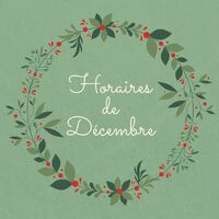 Nos horaires exceptionnels de Décembre sont dans ce post !
Bon remplissage de hotte à tous et toutes 🎅🎁